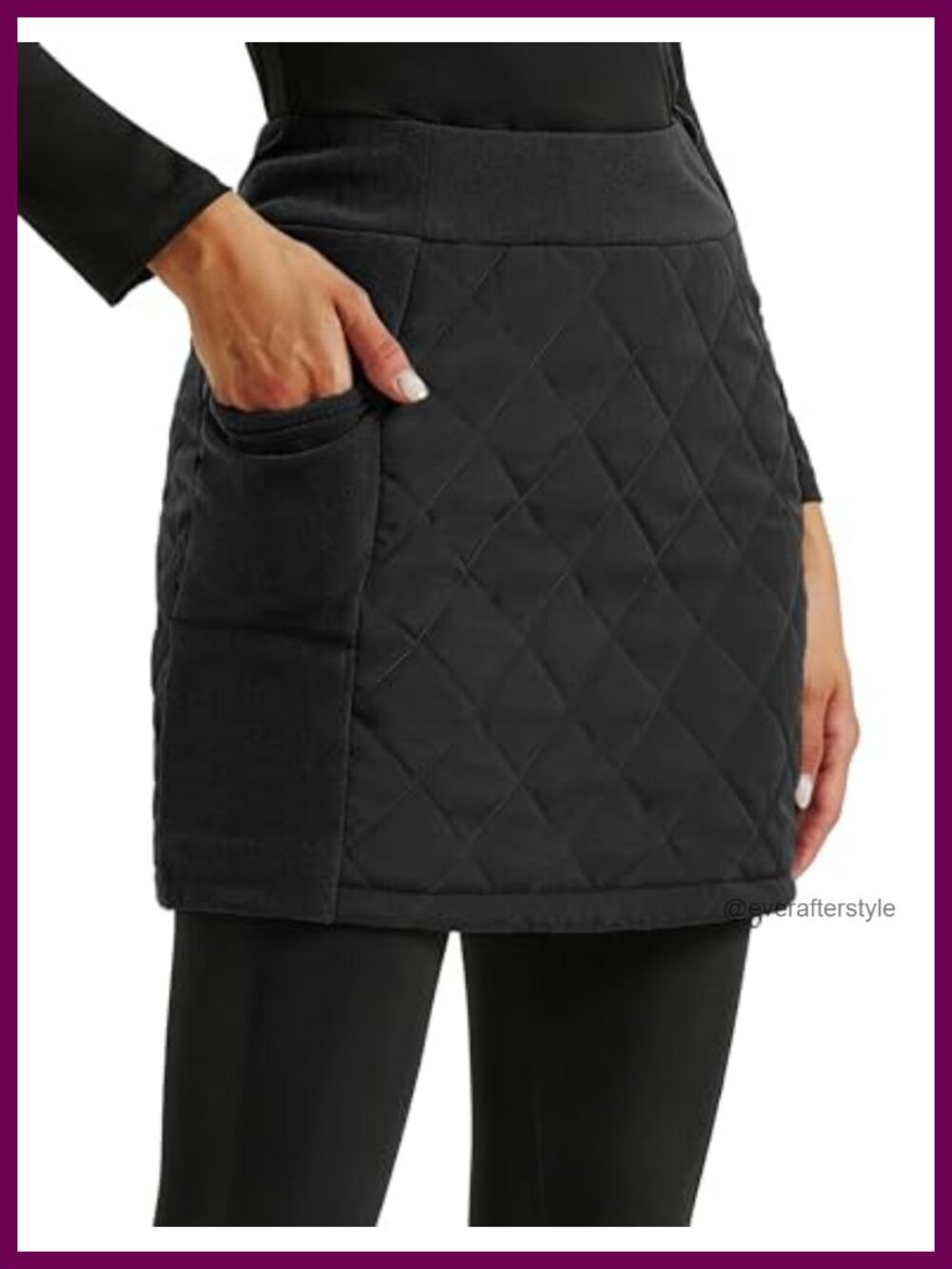 Quilted Puffer Skort Insulated Warm Winter Skirt for Hiking Running Golf